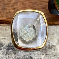 Marcasite in Quartz Ring in 22K/Fine Silver